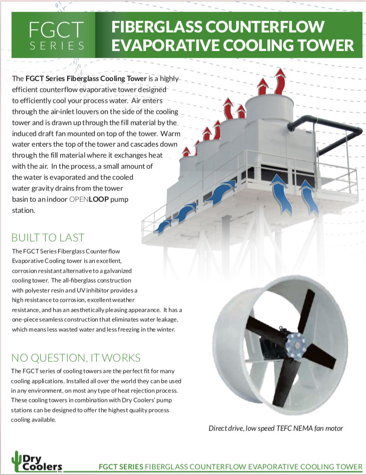 FGCT-1402: FGCT Series Fiberglass Counterflow Evaporative Cooling tower